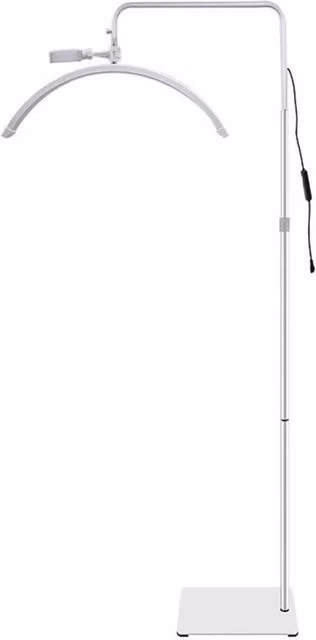 FLAVORA White Half Moon Floor Lamp, Dimmable and Height Adjustable, 36W
