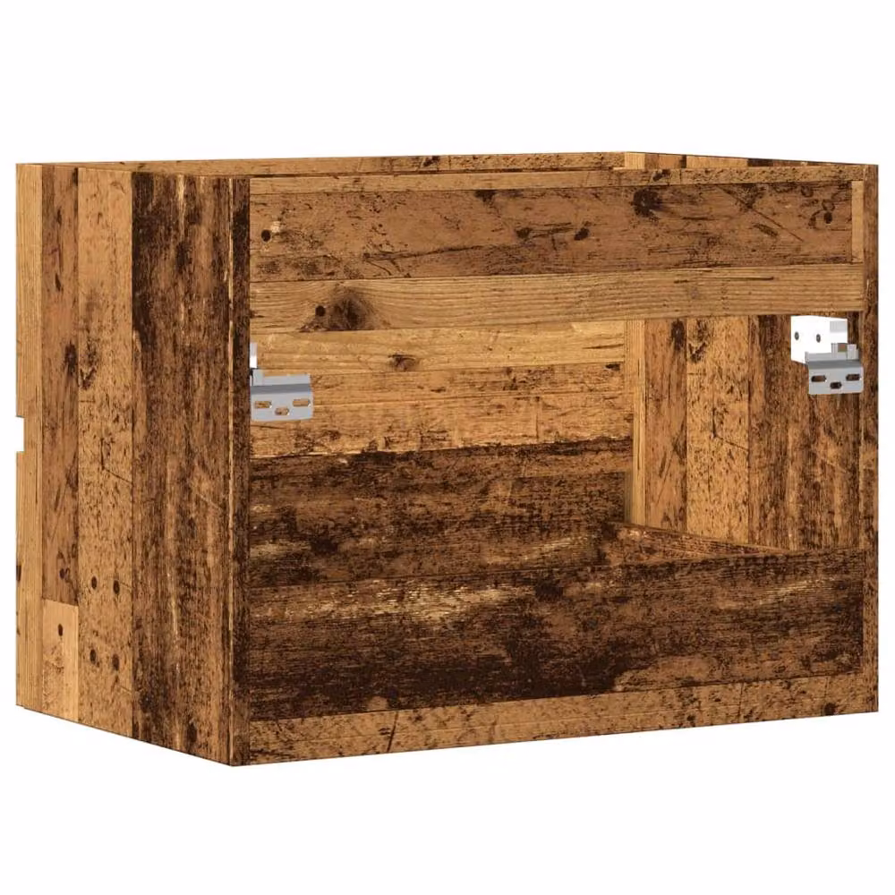Berkfield Home Wall Mounted Bathroom Cabinet in Brown Old Wood, W: 60 cm, D: 38.5 cm, H: 45 cm – 4