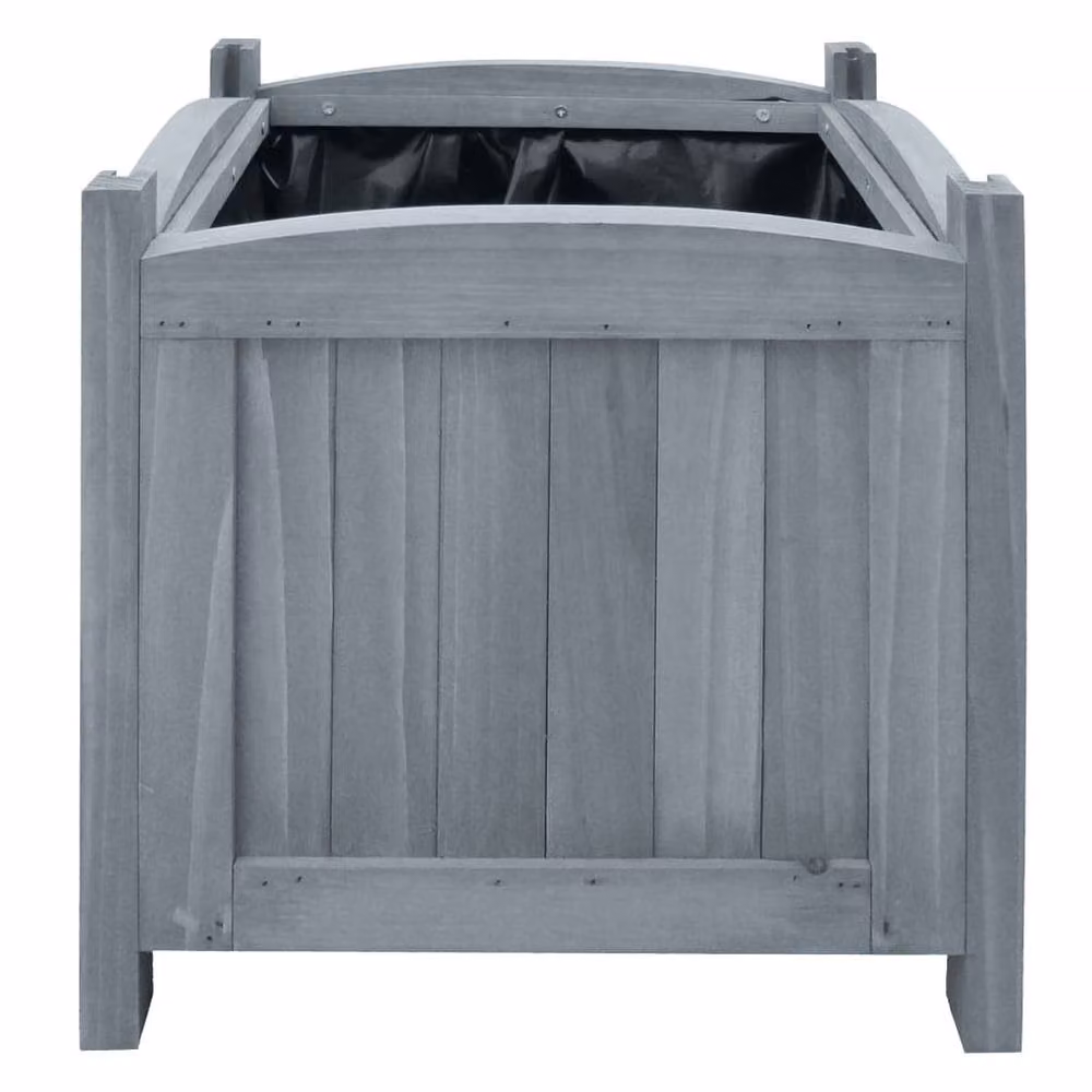 Berkfield Home Garden Raised Beds, 2 Pack, Solid Firwood in Grey, W/D/H: 30 x 30 x 30 cm – 3