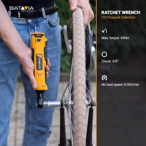 Batavia Fixxpack 12V Cordless Ratchet Wrench in Yellow – 7