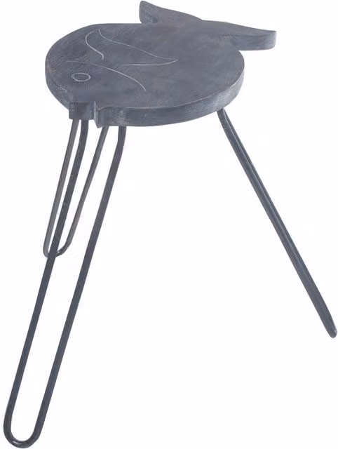 KDMK Rustic Grey Albasia Wood Fish Stand Tabletop Display Piece