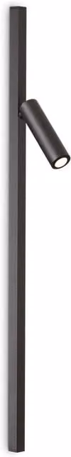Ideal Lux Syntesi Integrated LED Wall Lamp in Black with 3000K Warm White Light