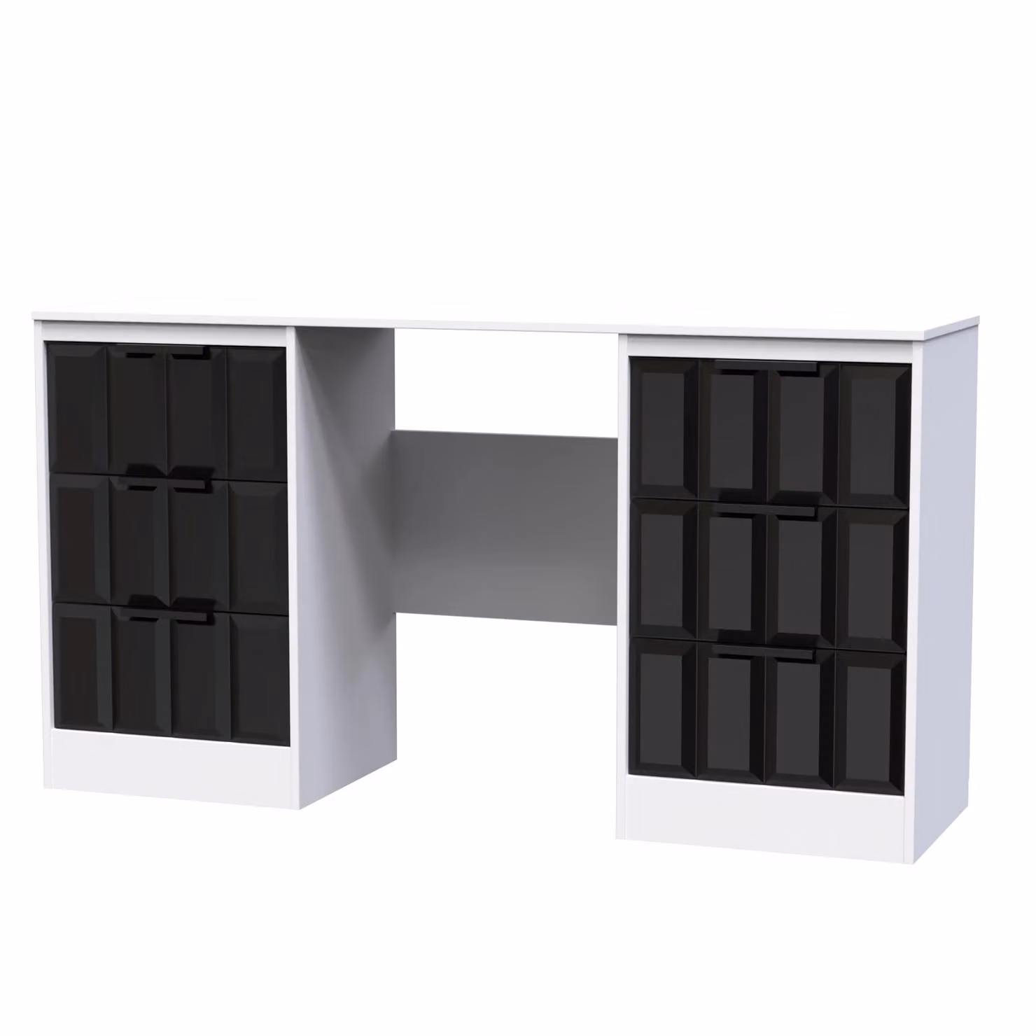 Ready Assembled 2 U Seattle 6 Drawer Kneehole Desk in Black – 2