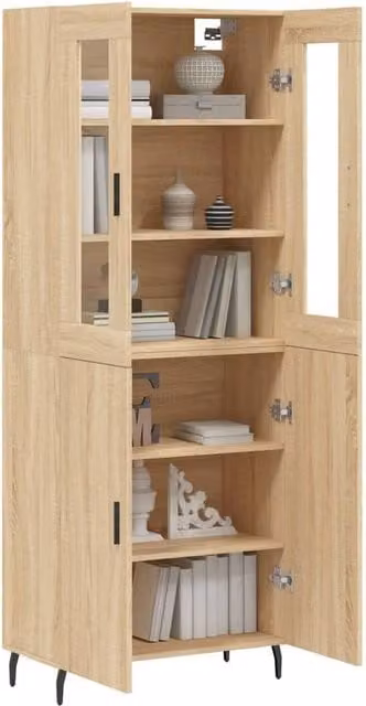 Berkfield Home Sonoma Oak Highboard in Beige, W/D/H: 69.5 x 34 x 180 cm – 1