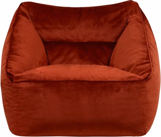 icon Natalia Giant Velvet Armchair Bean Bag in Terracotta Orange