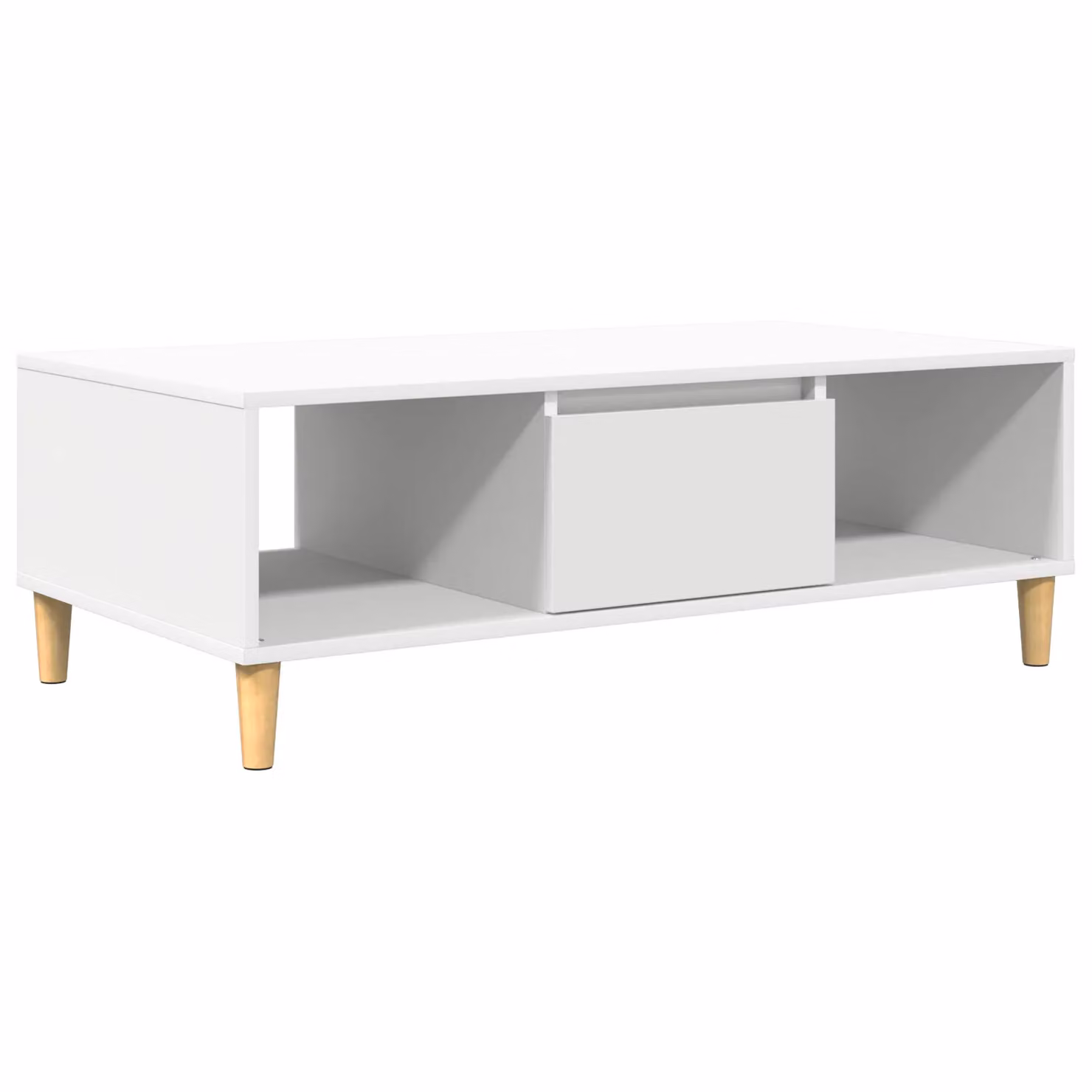 Berkfield Home Modern White Rectangular Coffee Table with Height Adjustable Wood Top – 2