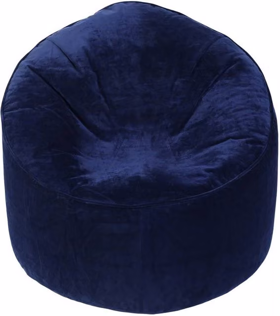 Kaikoo Blue Velvet Beanbag with Removable Cover and Refill Opening