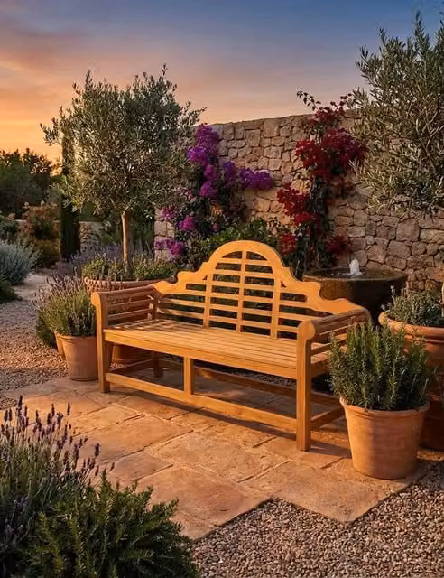Royalcraft Ciara 3-Seater Acacia Wood Garden Bench in Brown
