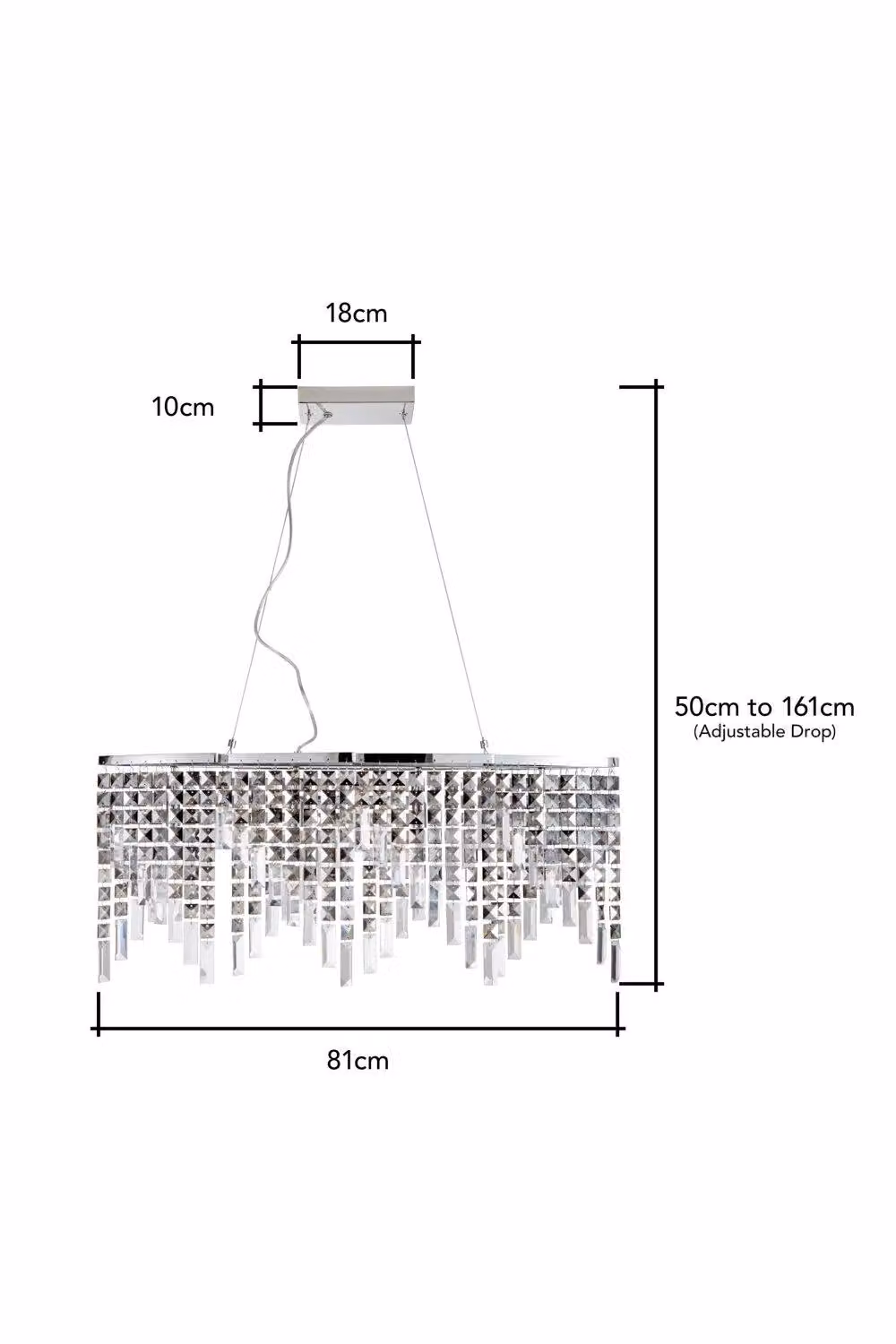 BHS Lighting Esme Diner Pendant Ceiling Light in Silver and Chrome with Crystal and Glass Details – 2