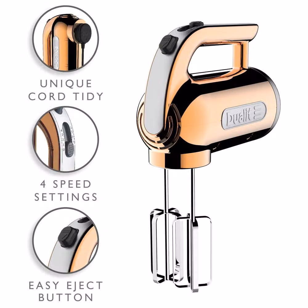 Dualit 4 Speed Hand Mixer with Accessories in Copper and Gold – 2