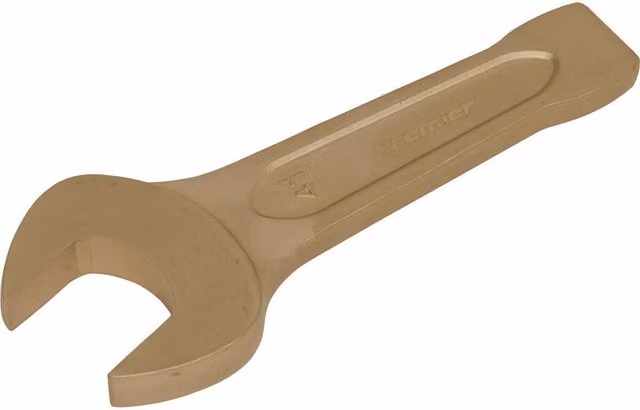 Loops 41mm Non-Sparking Open-End Slogging Spanner with Short Profile Striking End in Gold