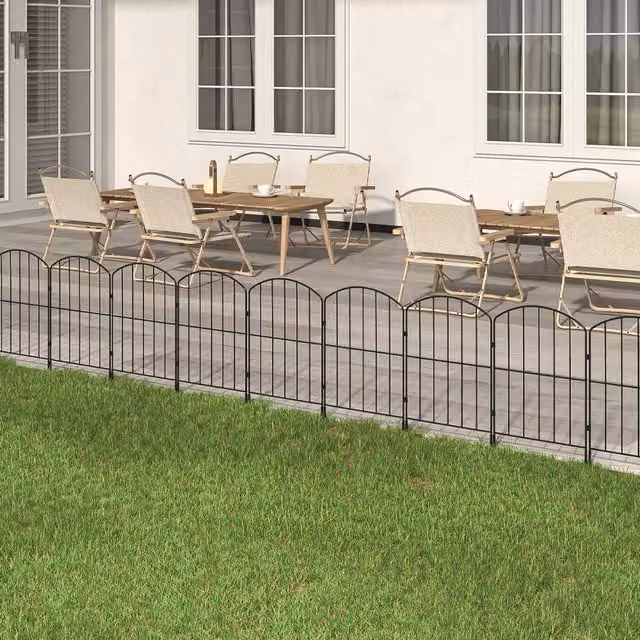 Breeins 25-Panel Arched Top Garden Edging Borders in Black