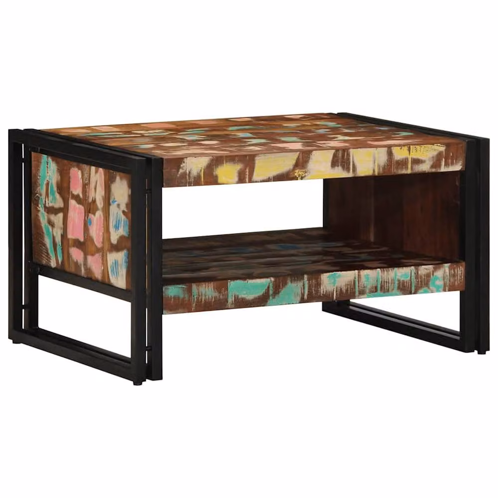 Berkfield Home Multicolour Reclaimed Solid Wood Coffee Table W/D/H: 70 x 50 x 38 cm – 2