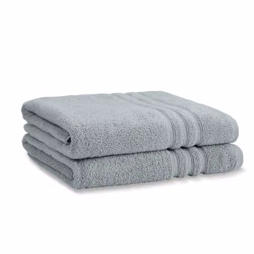 Catherine Lansfield Cotton Bath Sheet Pair, Green, W: 90 cm, H: 140 cm – 2