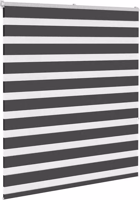 Berkfield Home Elegant Zebra Blind in Black Polyester, W: 125 cm, H: 150 cm – 1