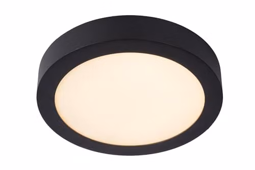 Lucide Brice Dimmable Round LED Flush Ceiling Light for Bathrooms, Black, Diameter: 24 cm – 1
