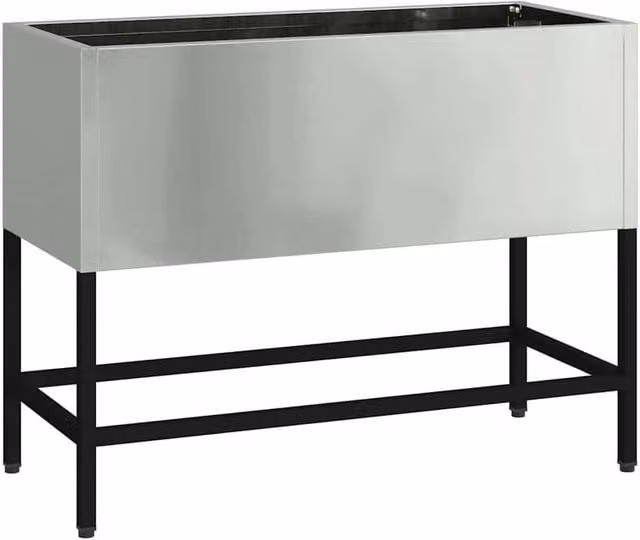 Berkfield Home Raised Garden Planter in Silver Galvanised Steel, W: 60 cm, D: 26 cm, H: 45 cm