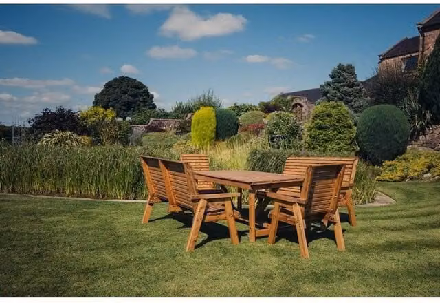 Churnet Valley Garden Furniture Ltd Valley 2XC 2X3B Garden Furniture Set with Cushions in Brown – 1