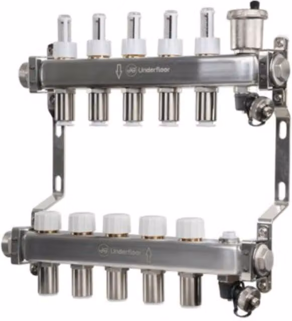 John Guest Speedfit 15mm 5 Port UFH Manifold JGUFHMAN5/4 Grey