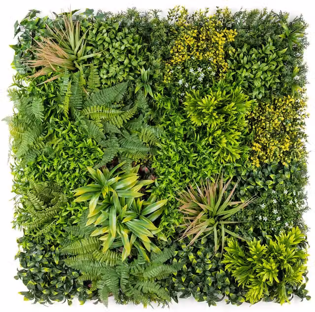 Christow Artificial Oasis Living Wall 4-Piece Green Wall-Mounted Artificial Hedge