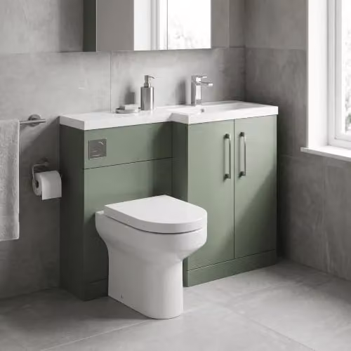 Balterley Green Floor Standing 2 Door Vanity Unit with Basin and WC Unit including Toilet Pan and Soft Close Seat – 2