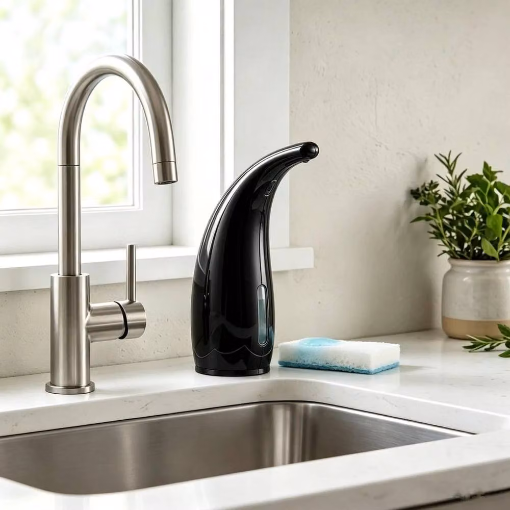 KORVIXA Black Touchless Automatic Soap Dispenser with Waterproof Pump, 300ml – 5