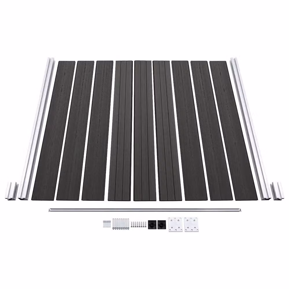 Berkfield Home WPC Fence Panel, Black, W: 180 cm, H: 186 cm – 4