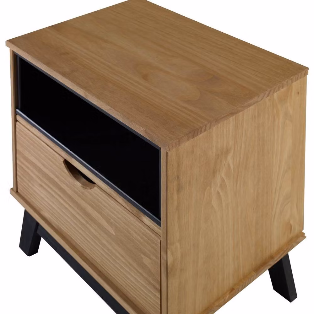 FORGEVIO Mercers Bedside Cabinet in Brown Antique Waxed Solid Pine – 4