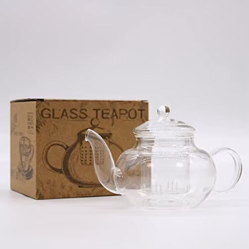 KDMD White Glass Infuser Teapot with 400ml Capacity – 2