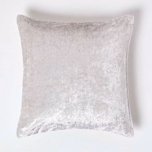Homescapes Crushed Velvet Cushion Cover in Champagne, W/D/H: 45 x 45 x 1 cm