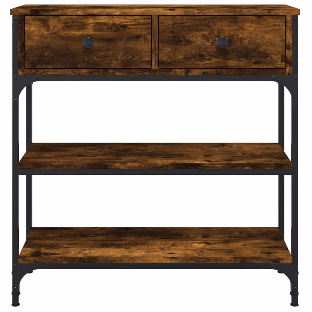 Berkfield Home Smoked Oak Console Table in Brown, W/D/H: 72.5 x 25 x 75 cm – 4