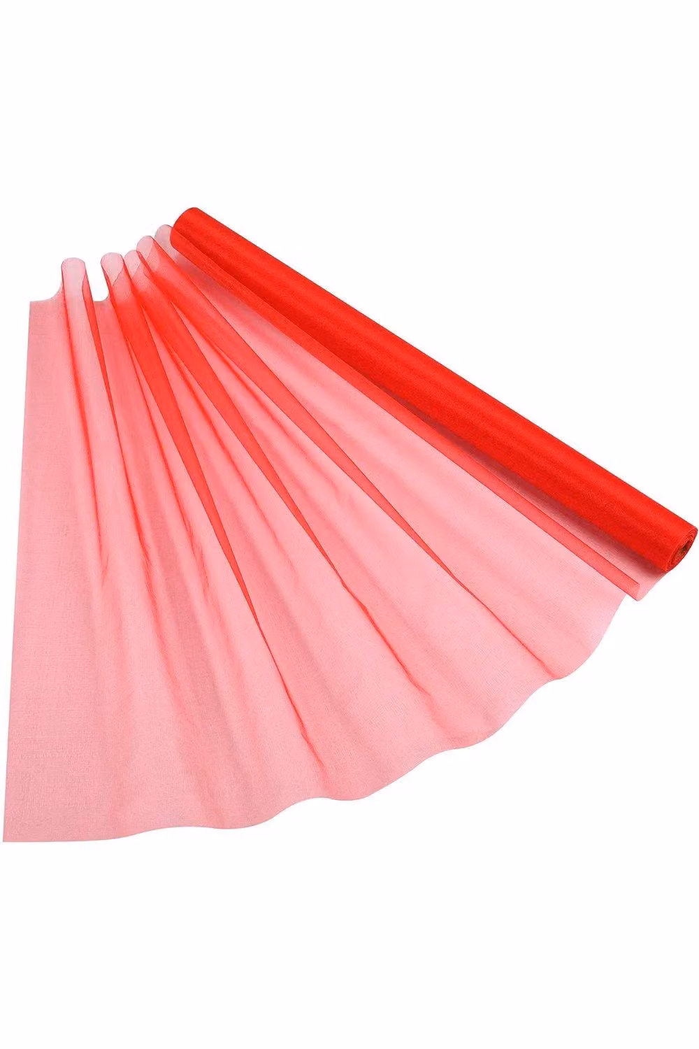 Neel Blue Red Organza Sheer Fabric Roll for Party Favours, W: 70 cm, L: 15 m