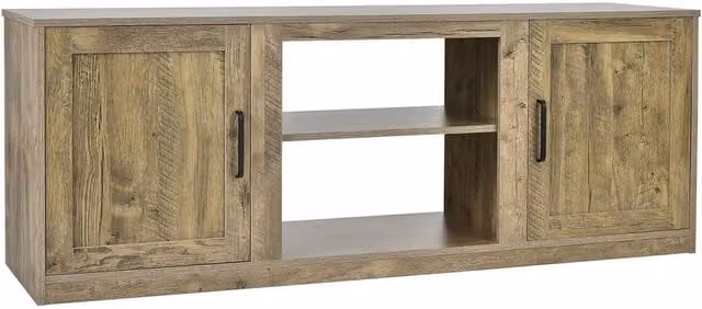 VOGREX 58 inch TV Entertainment Console Stand in Sand Wood and Metal