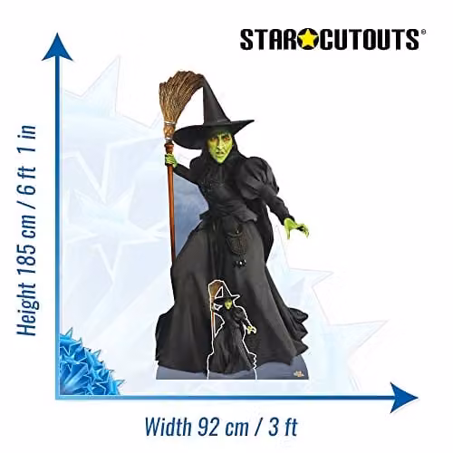 Star Cutouts SC4225 Wicked Witch of the West Lifesize Cardboard Cutout with Stand, Multicolour Wizard of Oz Villain Display – 2