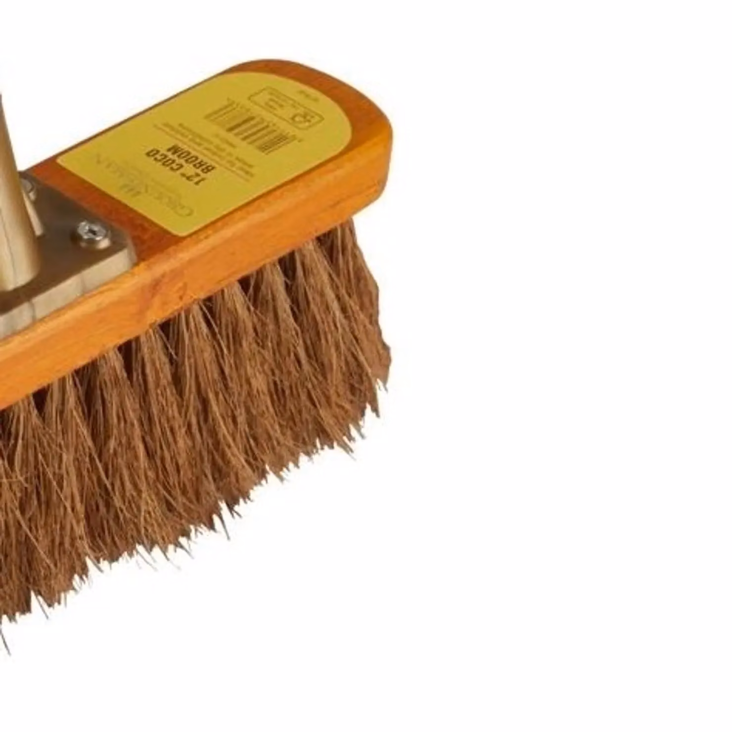 Groundsman Refillable Broom Head with Natural Coco Bristles in Brown, Width: 30.48 cm – 2