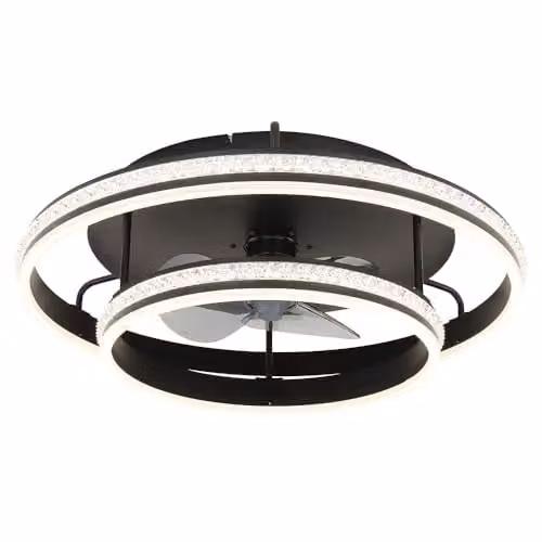 Netlighting Globo Lighting Modern Black Ceiling Fan with Dimmable LED and Remote Control – 1