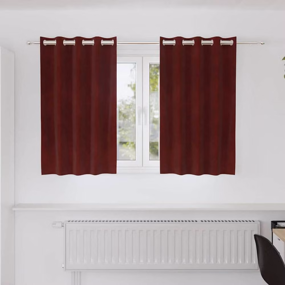 Berkfield Home Wine Red Velvet Blackout Curtains with Eyelets, 2 Pack – 2