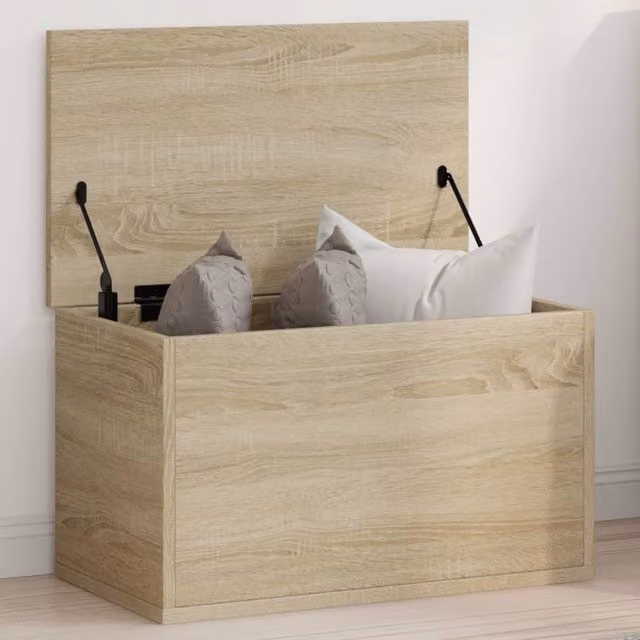 Berkfield Home Sonoma Oak Storage Box in Brown, W/D/H: 60 x 35 x 35 cm – 1