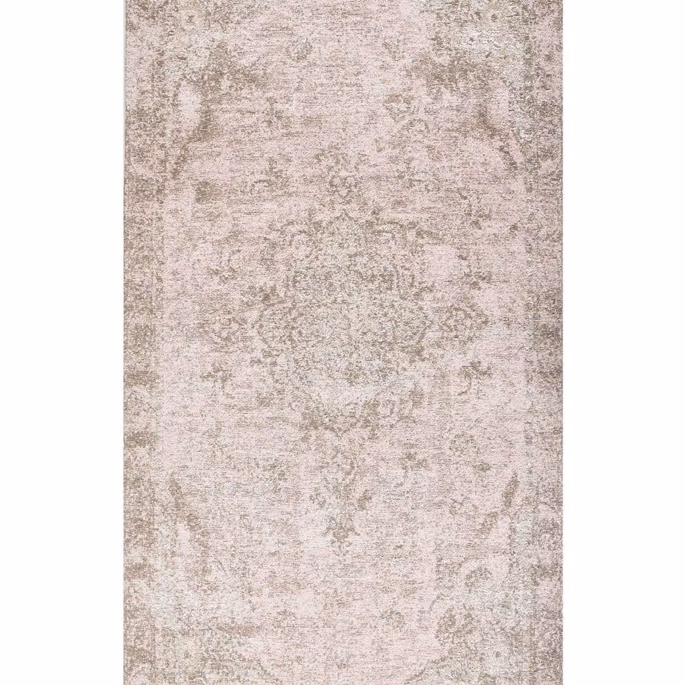 Wyld and Coco Pink Cotton-Blend Oriental Area Rug, W: 80 cm, L: 150 cm