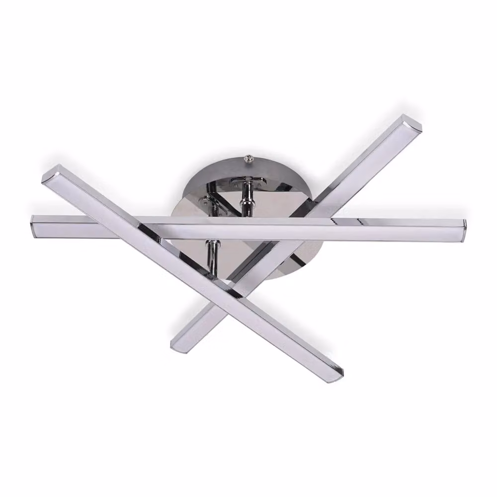 ValueLights Infinity 3 Arm Integrated LED Ceiling and Wall Light in Chrome Silver, IP44 Rated – 2