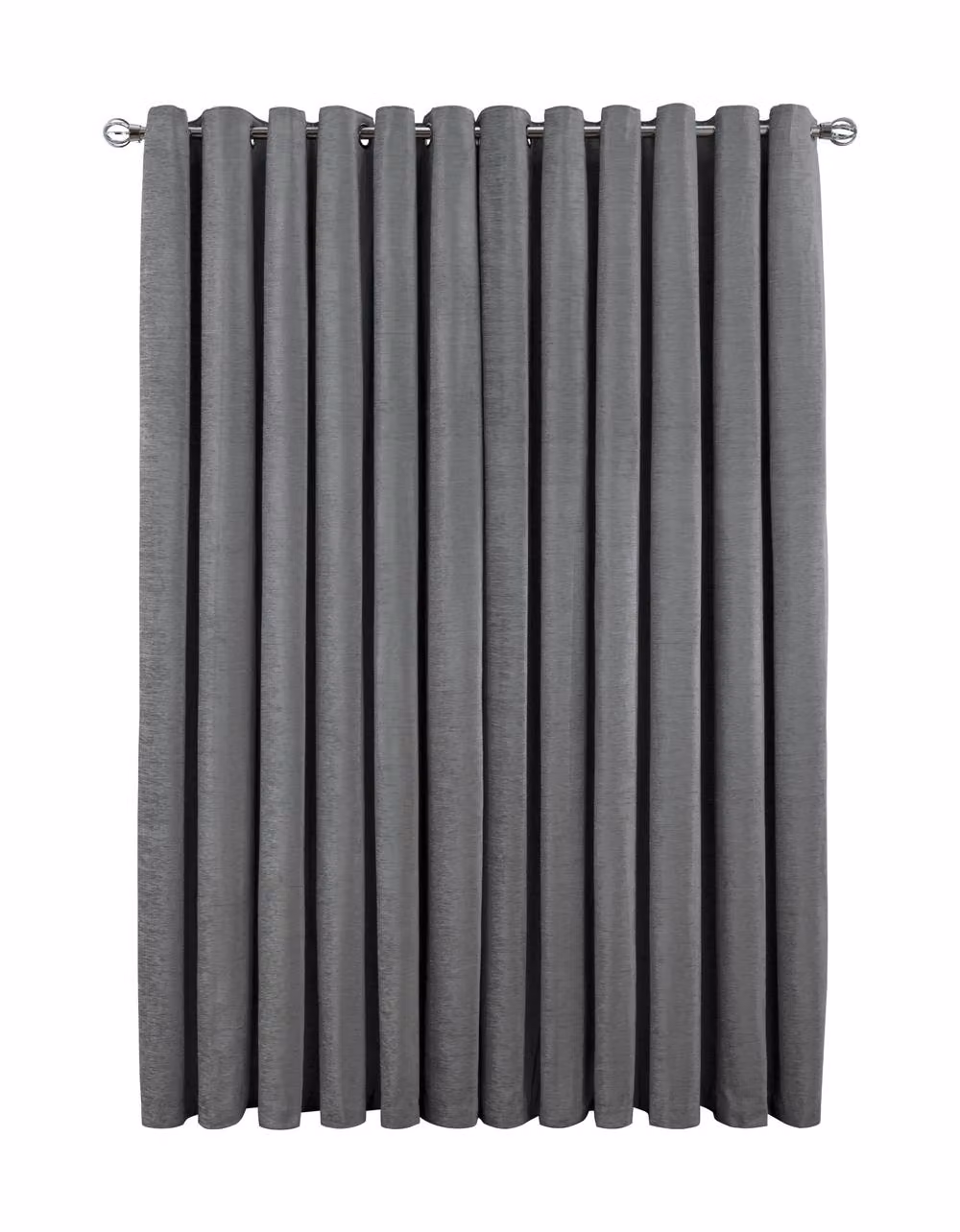 Smart Living Luxury Chenille Eyelet Lined Curtains, 2 Panels, Silver, Width: 117 cm, Drop: 137 cm – 2