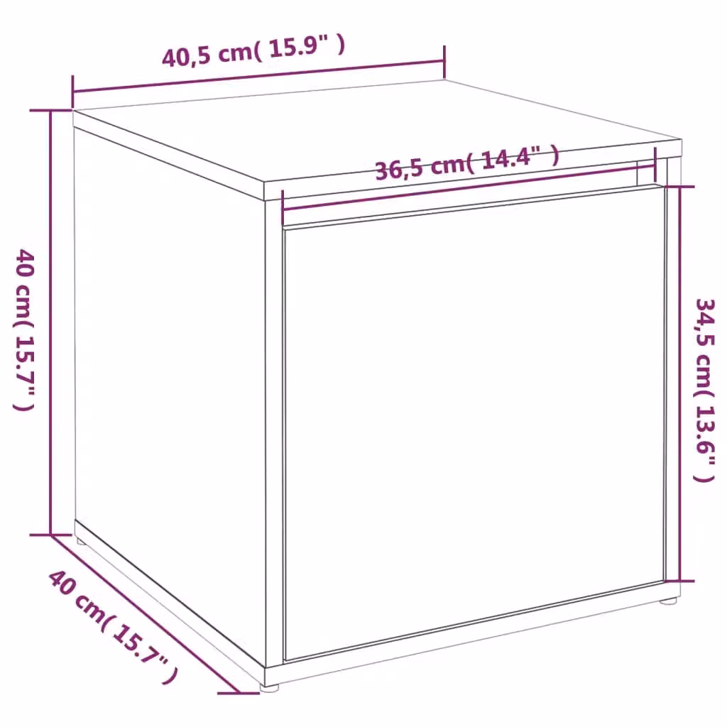 Berkfield Home Grey Sonoma Box Drawer W/D/H: 40.5 x 40 x 40 cm – 3