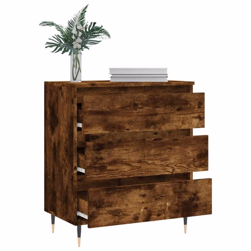 Berkfield Home Mid Century Smoked Oak Sideboard in Brown, W/D/H: 60 x 35 x 70 cm – 4