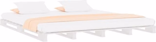 Berkfield Home White Pallet Bed Made of Solid Pine Wood, W/D/H: 140 x 200 cm – 1