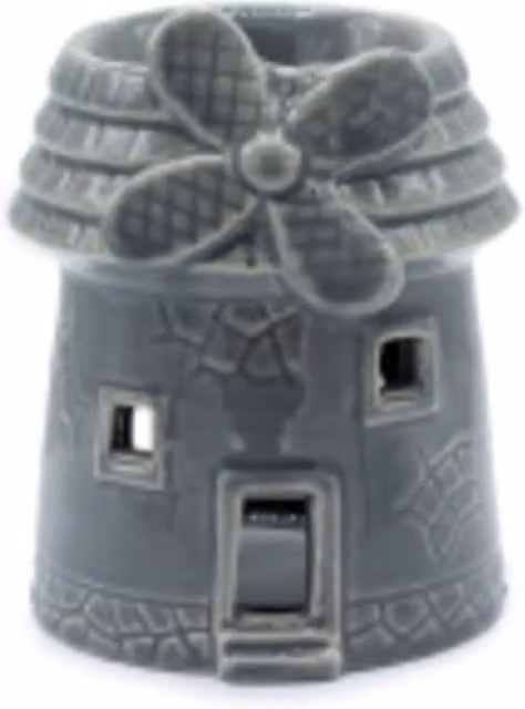 Serenityy Windmill Ceramic Tealight Oil Burner, Grey