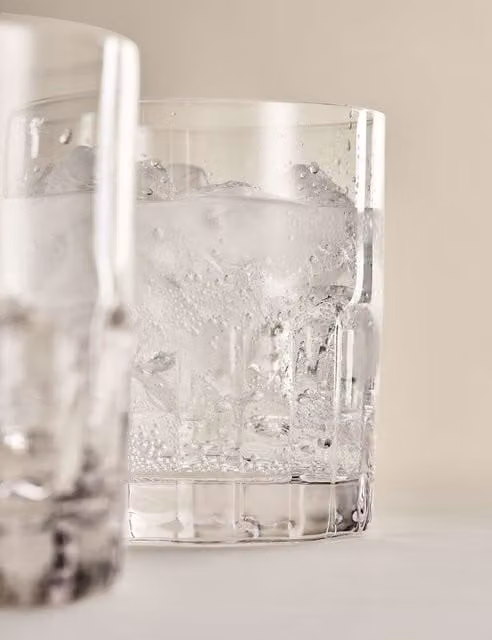 M&S x Kelly Hoppen Set of 4 Transparent Textured Glass Tumblers