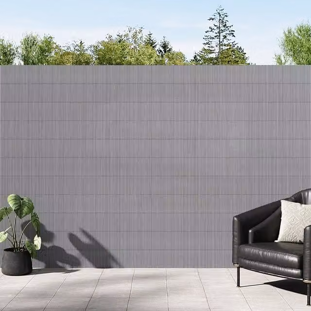 Breeins Semi-Transparent Sun-Blocked Privacy Fence Mat, Grey, H: 150 cm, W: 500 cm