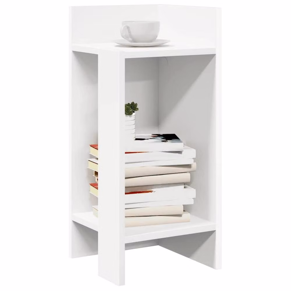 Berkfield Home Side Table with Shelf, White, W: 25.5 cm, D: 27 cm, H: 60 cm – 2