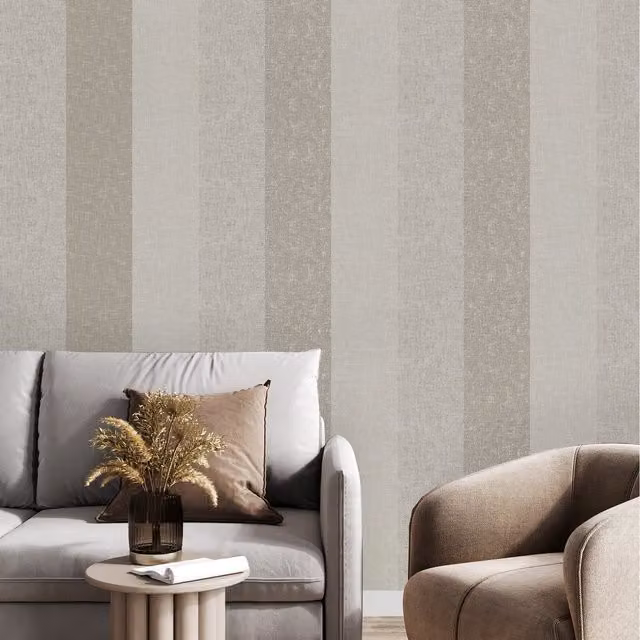 Superfresco Meadow Stripe Washable Abstract Wallpaper in Beige