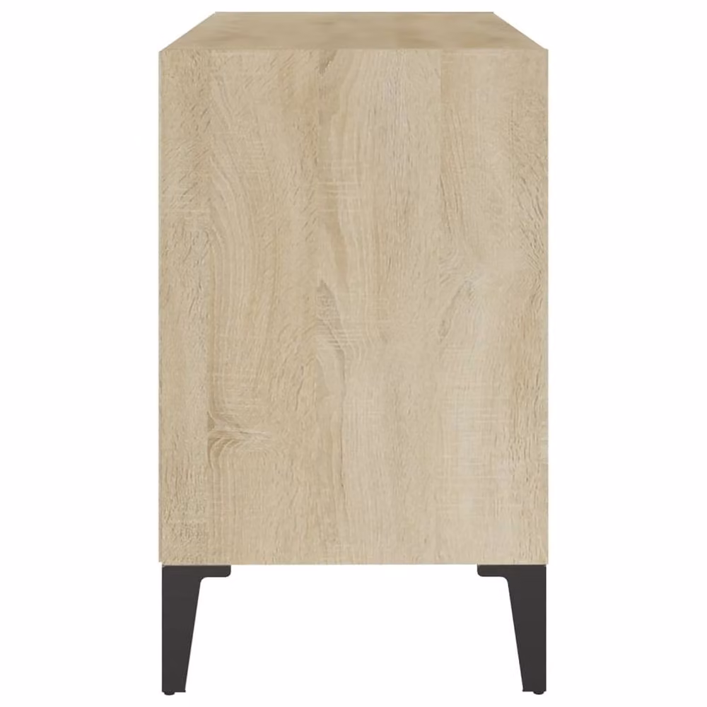 Berkfield Home TV Cabinet in Sonoma Oak and Beige with Metal Legs, W: 69.5 cm, D: 30 cm, H: 50 cm – 4